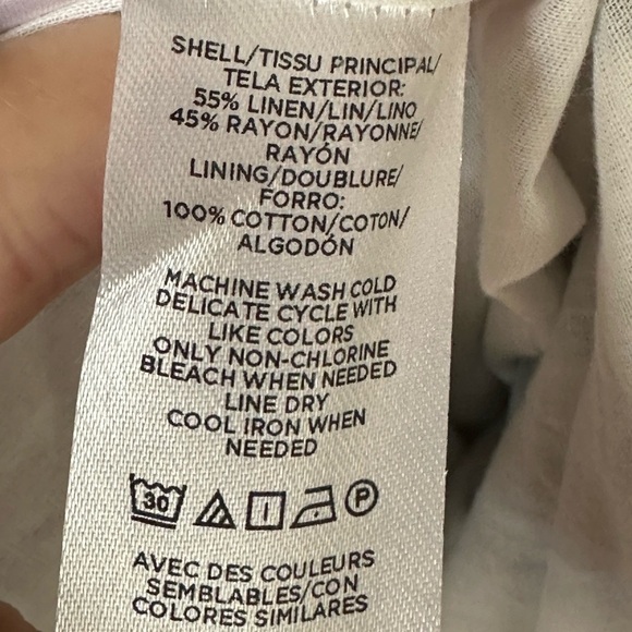 LOFT Gingham Linen Blend Button Up Dress Black White Preppy Girly Casual Size 10 - Picture 13 of 16